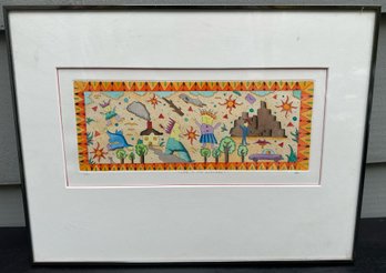 Fun Lithograph Life In The Suburbs, Signed By Alp Ozberker #11/50