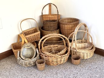 A Large Assortment Of Woven Baskets
