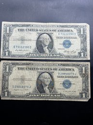 2 1$ Silver Certificates 1935-E, 1935-G