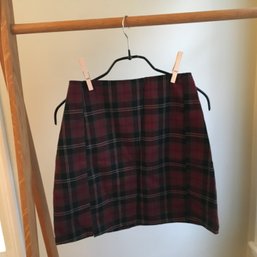 BRANDY MELVILLE, John Galt Line, Tartan Plaid Skirt,  Brown/Blk/Red, Poly Blend, One Sz.