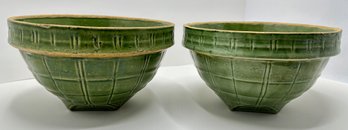 2 Antique McCoy Stoneware Mixing Bowls, 2 Sizes