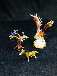 Hand Blown Spun Glass Eagle And Horse
