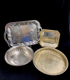 Silvertone Servingware - 4 Pieces