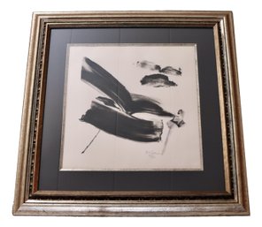 Abstract Expressionism Art Ephemeral Flight Signed Syd Solomon Art 50/60 With Antique Silver Finish Frame