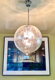 Gorgeous Vintage Sputnik Bubble Glass Pendant Lamp By Doria