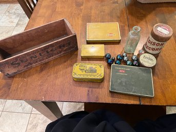 Early 1900's Food & Tobacco Tins - Cudamy's Sunlight Cheese Case And Other Collectibles