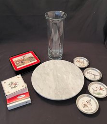 Modern Kitchen Set W/ Lazy Susan, Coasters And Vase