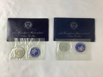 1971 & 1972 Eisenhower Uncirculated Silver Dollar 'blue Ike' Envelopes Sealed In Original Package (40 Percent)