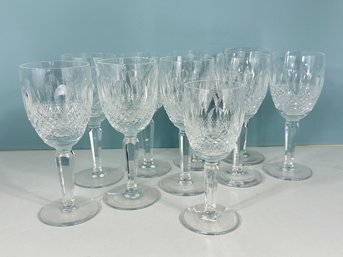 9 Waterford Crystal Colleen Stem Glasses And 1 Shorter Same Pattern