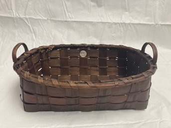 ANTIQUE WOVEN BASKET #9- Superb Example With Old SKINNER'S AUCTION TAG