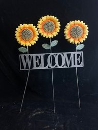 Welcome Sign With Sunflowers