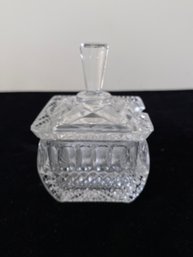 Vintage Crystal Glass Sugar Bowl Dish With Lid