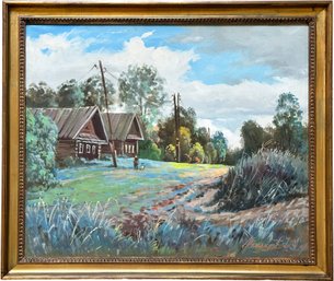 An Original Vintage Oil On Board, Russian, Signed Indistinctly, C. 1970's