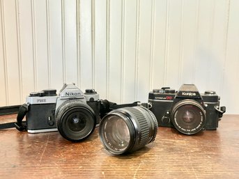 Nikon FM2 With AF Nikkor Lens, Konica Auto Reflex TC & More