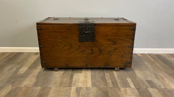 Antique Asian Campaign Style Trunk