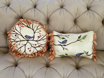 Decorative Throw Pillows - Perched Birds