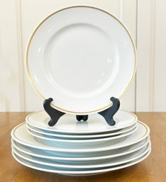 8 Gilt Banded Plates By Royal Worcester