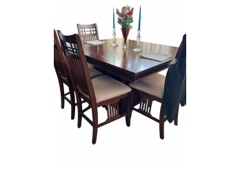 High Solid Wood Table With 4 Chairs