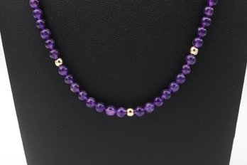 Elegant Multi Amethyst & 14k Yellow Gold Necklace