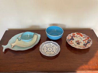 Pottery Fish Bowls Mixed Lot