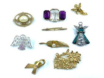 Grouping Of Assorted Brooches