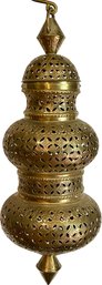 Large Moroccan Pierced Brass Hanging Lantern