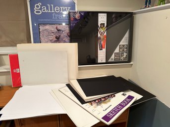 Drawing And Art Lot With Shadow Box Frame