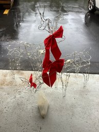 Pair Of Lighted Reindeer With Bows