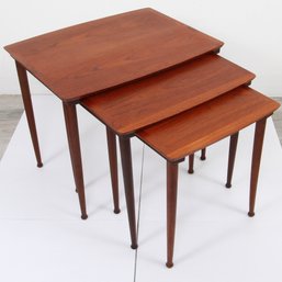 60s Era Danish Modern Teak Nesting Table Set Of 3