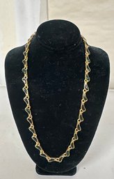 Vintage Lovely Gold Filled And Onxy Necklace.