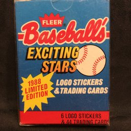 1988 Fleer Baseball's Exciting Stars 50 Card/Sticker Set - M