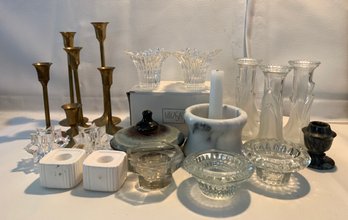 Candle Holders - Brass, Marble, Mikasa, More. Beautiful Lot!