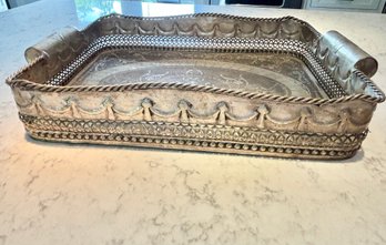Silver Plate Tray With High Gallery