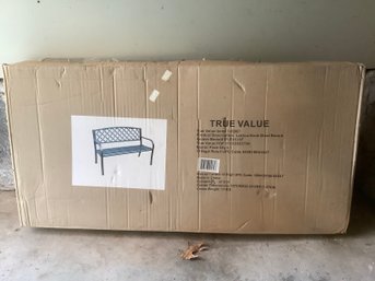 True Value Lattice Back Steel Bench NEW IN BOX