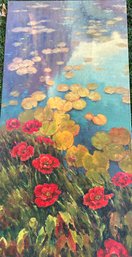 Lily Pads & Poppies Oil On Canvas