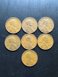 7 Wheat Pennies 1930, 1934, 1935, 1936, 1937, 1938, 1939