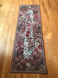 Floral Needlepoint Runner Rug