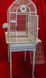 Large White Metal Bird Cage