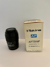 Vintage Tokina AF721SP Camera Lens - Macro Ratio 1:5-70-210mm F4.5-5.6 - Filter Size: 49mm For Minolta AF