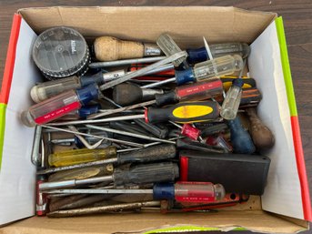 Box Lot Of Screwdrivers