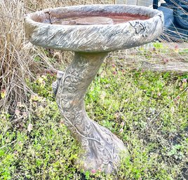 A Lovely Cast Stone Bird Bath In Tree Form