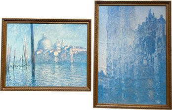 A Pairing Of Vintage Abstract Oil On Board Paintings - Venetian Scenes - Unsigned