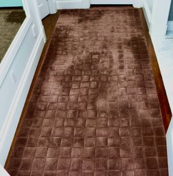 Hokanson Inc. Custom Brown Squares Interwoven Dimensional Wool Carpet Rug 124' X 52 1/2'
