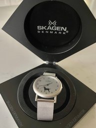 New Without Tags SKAGEN Denmark BLACK DOG Watch In Original Box - Untested Sold As Is