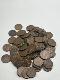 100 Wheat Pennies 1940's, 1950's