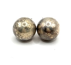 Large Vintage Sterling Silver Ball Stud Earrings