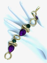 Goldtone & Rhinestone Bijoux Style Bracelet