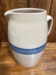 Vintage Stoneware Blue Banded Pitcher