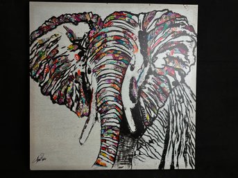 Elephant Print On Canvas