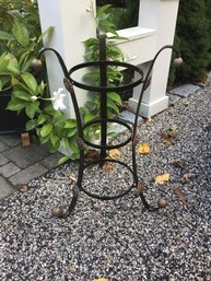 Heavy Metal And Brass Ball Plant Stand